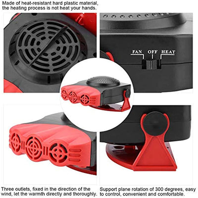 Windshield Defogger, Fan Heater, Car Defroster, Portable Car Heater And Defroster, Portable 12V 150W Car Windshield Window Defroster Ceramic Heater Cooler Fan - KinglyDay