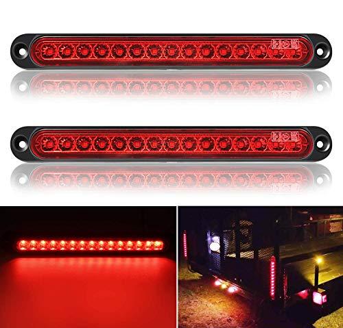 2 Pack 10" 15 LED Trailer Brake Tail Light Bar Stop Turn Tail Lights Assembly Identification Clearance Strip Red Light Waterproof for Truck RV UTV ATV Duty Marine Boats Trucks Pickups - KinglyDay