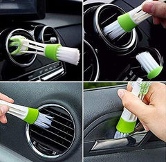 Car Window Cleaner Inside Windshield Brush Tool , Detachable Handle Pivoting Washable Microfiber Cloths Pads ,with Vent Cleaning Brush and Spray - KinglyDay