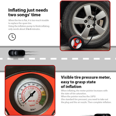 260PSI Tire Inflator Car Air Pump Compressor Electric Portable Auto 12V DC Volt - KinglyDay
