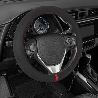 Warm Touch Heated Steering Wheel Cover Heats up Quickly - Universal Size 14.5-15.5" for Car Truck Van SUV - KinglyDay