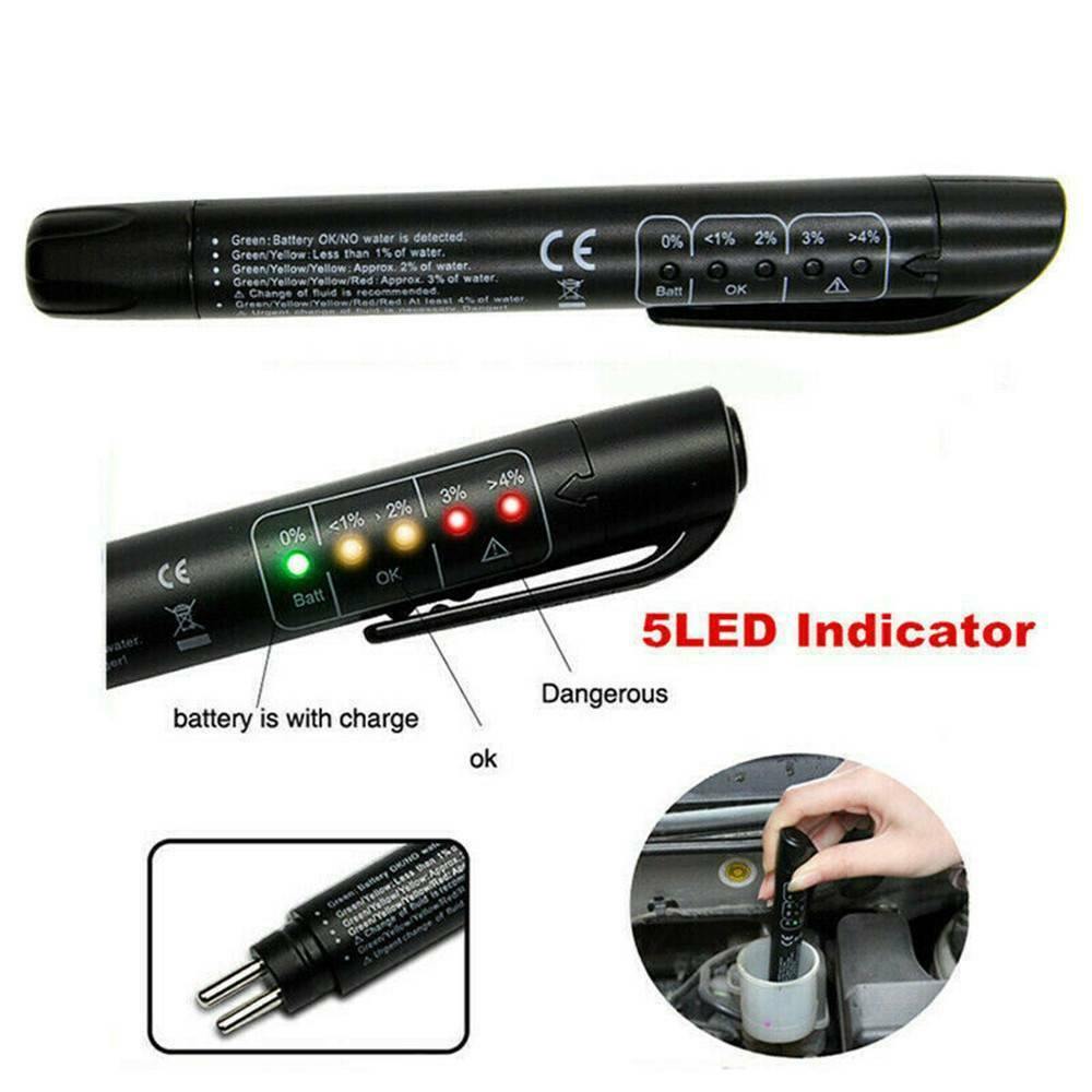 Brake Fluid Liquid Oil Tester Pen 5 LED Indicator Car Testing Tool for DOT3/DOT4/DOT5 - KinglyDay