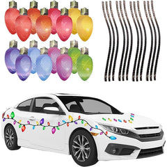 Kinglyday Reflective Light Bulb Magnet Decorations,Reflective Bulb Magnets,Magnetic Reflective Christmas Lights for Car,Car Christmas Light Decals - KinglyDay