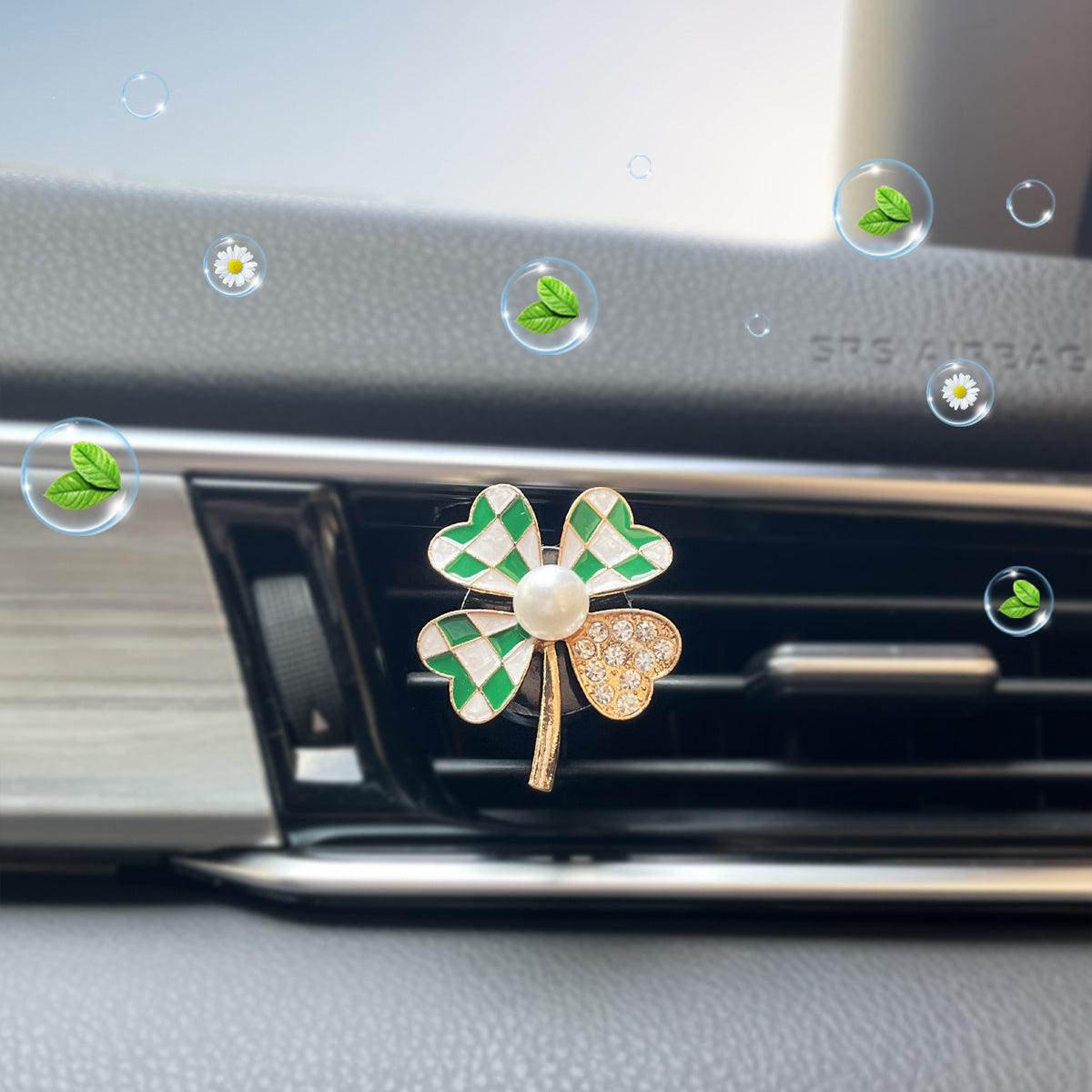 1pc Four-leaf Clover Air Outlet Decoration Ornaments Solid Perfume Car Aromatherapy Inside The Automovtive Air Freshener Car Accessories Women - KinglyDay