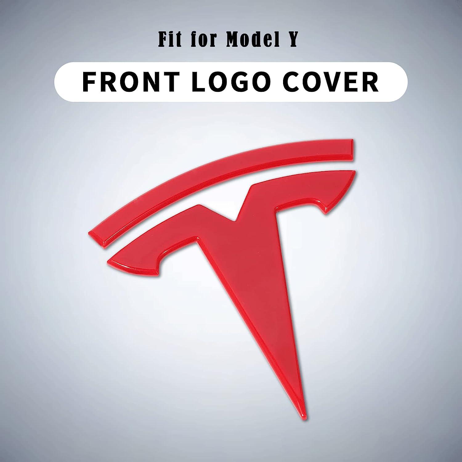 Tesla Model Y Accessories Tesla Emblem Sticker 2PCS/Set for Front Trunk/Rear Trunk Logo Decal Cover - KinglyDay