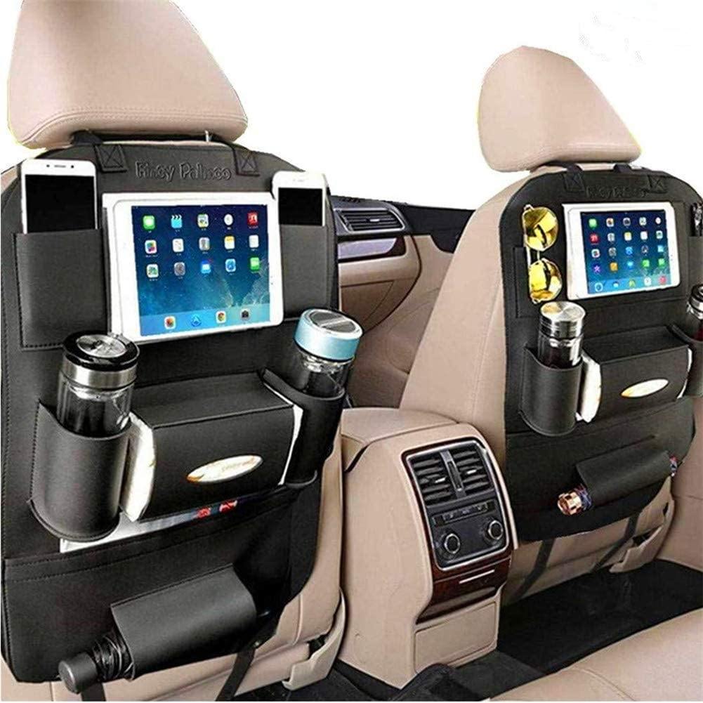 Car Backseat Organizer PU Leather Car Storage Organizer Car Seat Back Protectors with 8 Storage Pockets for Car Travel - KinglyDay