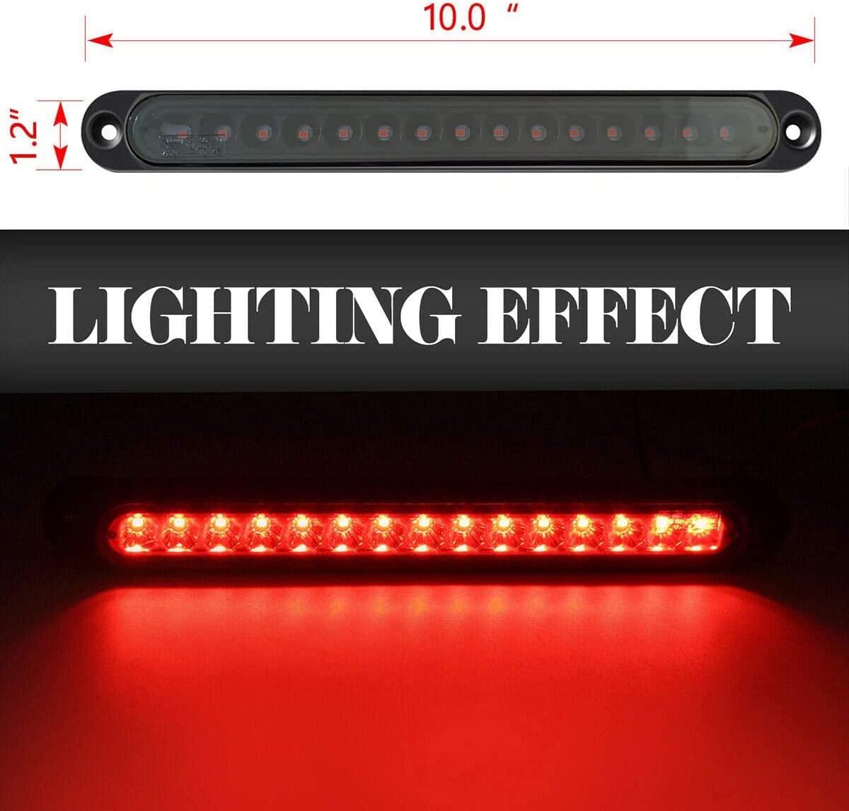 2 Pack 10" 15 LED Trailer Brake Tail Light Bar Stop Turn Tail Lights Assembly Identification Clearance Strip Red Light Waterproof for Truck RV UTV ATV Duty Marine Boats Trucks Pickups - KinglyDay