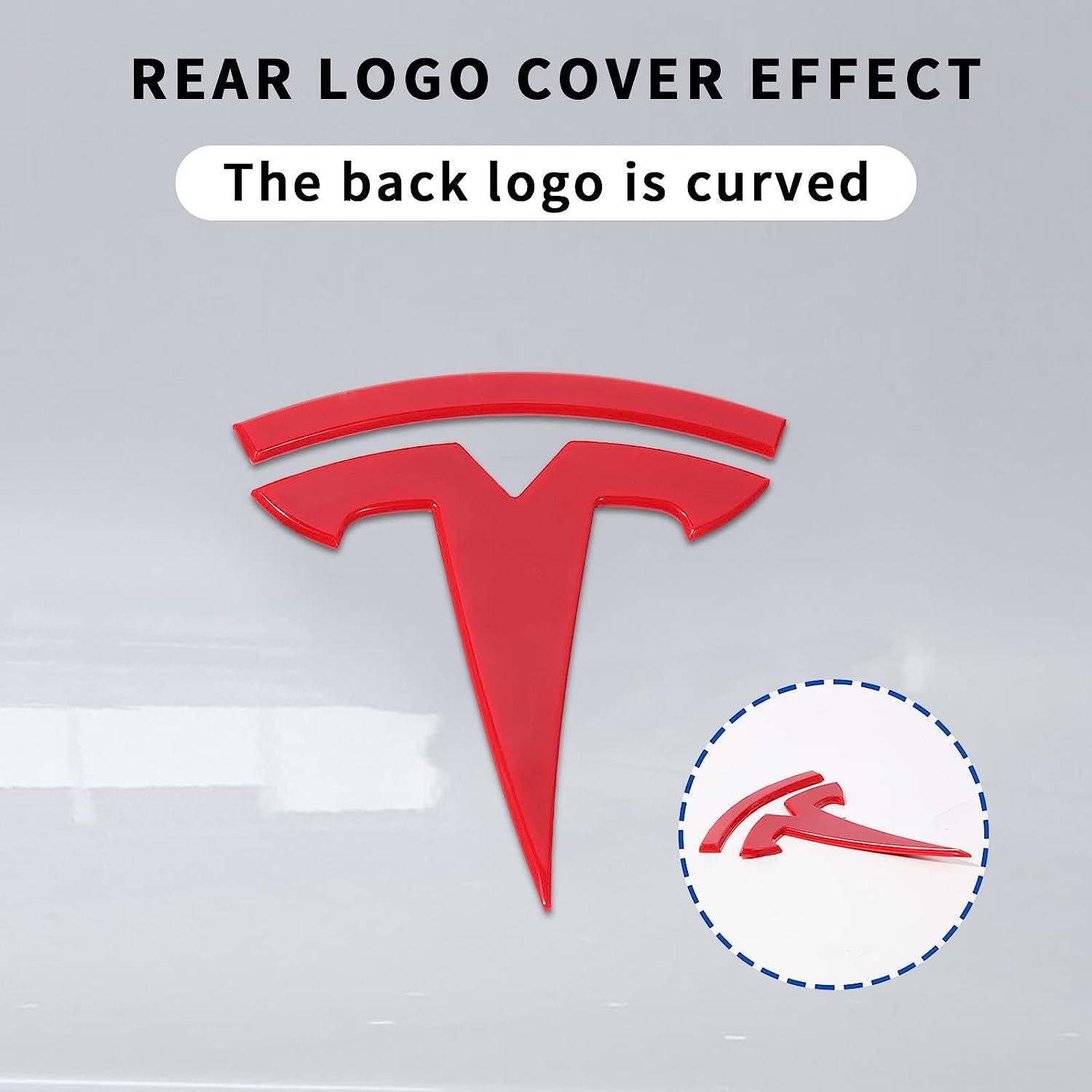 Tesla Model Y Accessories Tesla Emblem Sticker 2PCS/Set for Front Trunk/Rear Trunk Logo Decal Cover - KinglyDay