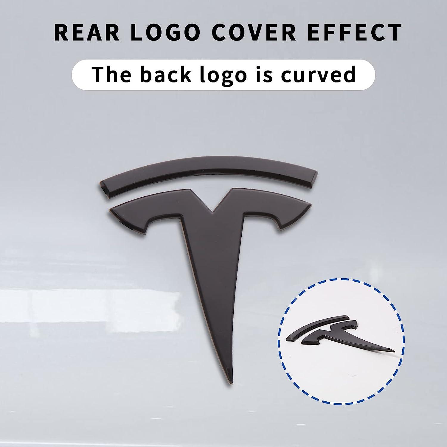 Tesla Model Y Accessories Tesla Emblem Sticker 2PCS/Set for Front Trunk/Rear Trunk Logo Decal Cover - KinglyDay