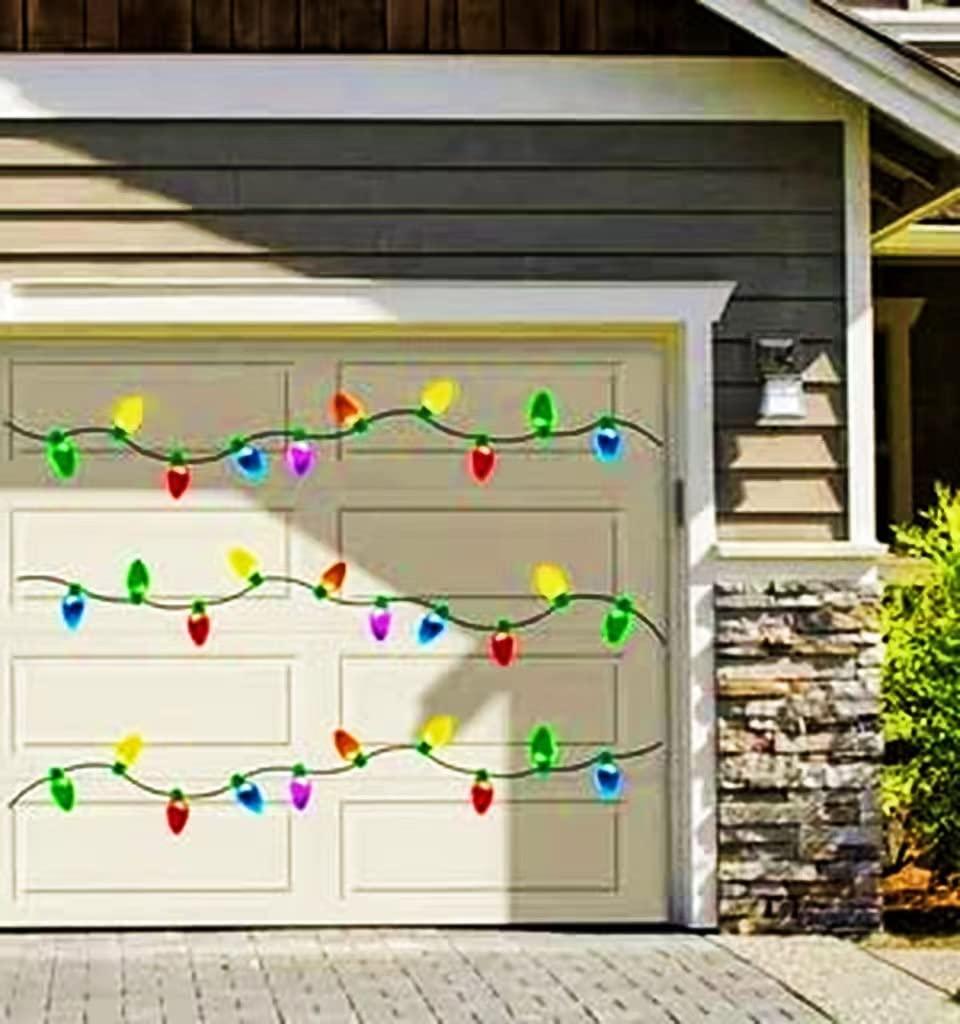 Kinglyday Reflective Light Bulb Magnet Decorations,Reflective Bulb Magnets,Magnetic Reflective Christmas Lights for Car,Car Christmas Light Decals - KinglyDay