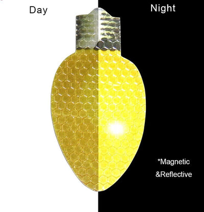 Kinglyday Reflective Light Bulb Magnet Decorations,Reflective Bulb Magnets,Magnetic Reflective Christmas Lights for Car,Car Christmas Light Decals - KinglyDay
