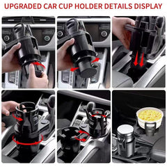 New Upgraded Cup Holder Expander for Car 2 In 1 Multifunctional Car Cup Holder Extender Adapter with Adjustable Base Compatible with Hydro Flask, Yeti, Nalgene, 32/40 Oz Large Bottles Drinks Mugs - KinglyDay