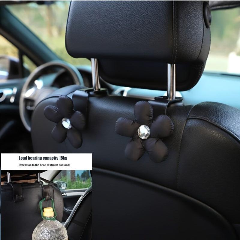 1pc Car Hook Car Seat Back Hook, Creative Flower Car Multifunctional Storage Hanging Hook Hanger, Fashion Car Interior Accessaries Women - KinglyDay