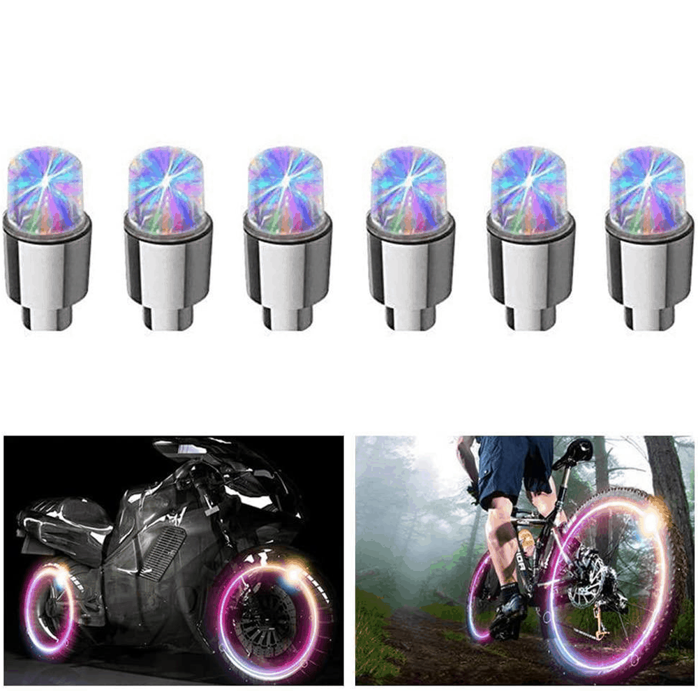 6PCS Car Auto Wheel Tire Tyre Air Valve Stem LED Light Cap Cover Accessories - KinglyDay