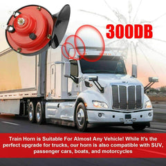 1 Pair 300DB Super Loud Train Horn for Truck Train Boat Car Air Electric Snail Double Horn - KinglyDay