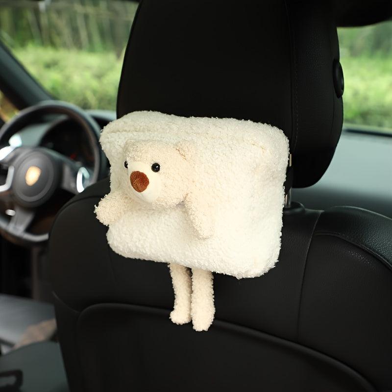 Cute Cartoon Tissue Box Cover,Women Car Accessories Creative Animal Doll Tissue Box Cover, Hangings Bag For Car Dormitory Bedroom Kitchen Bathroom - KinglyDay