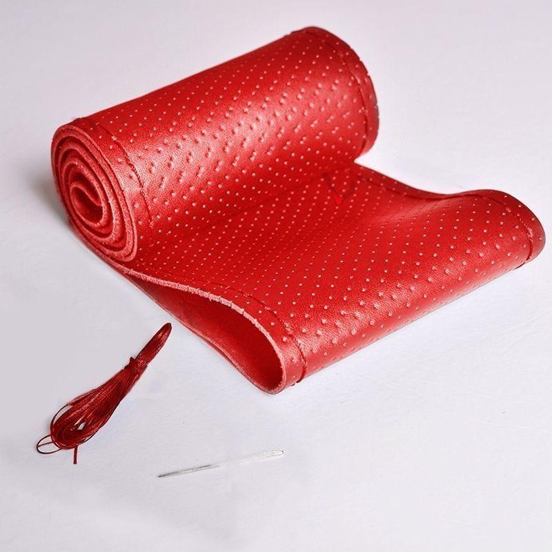 Car Steering Wheel Braid Cover Needles And Thread Artificial Leather Car Covers Suite 7 Color DIY Texture Soft Auto Accessories - KinglyDay