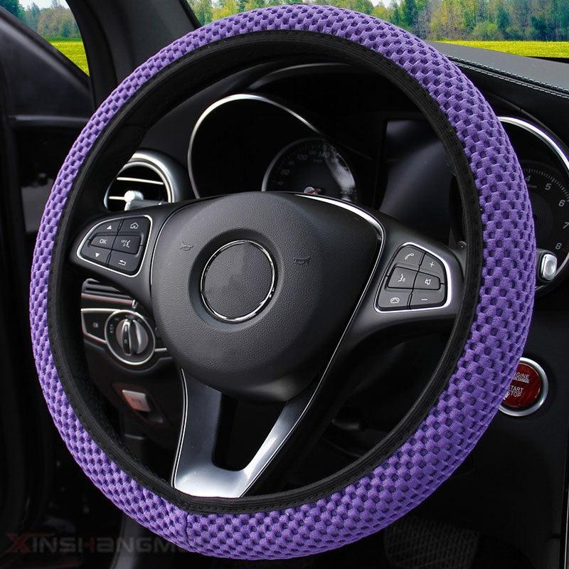 Carbon Fiber Sports Steering Wheel Cover - Universal Fit Steering Wheel Protector - KinglyDay