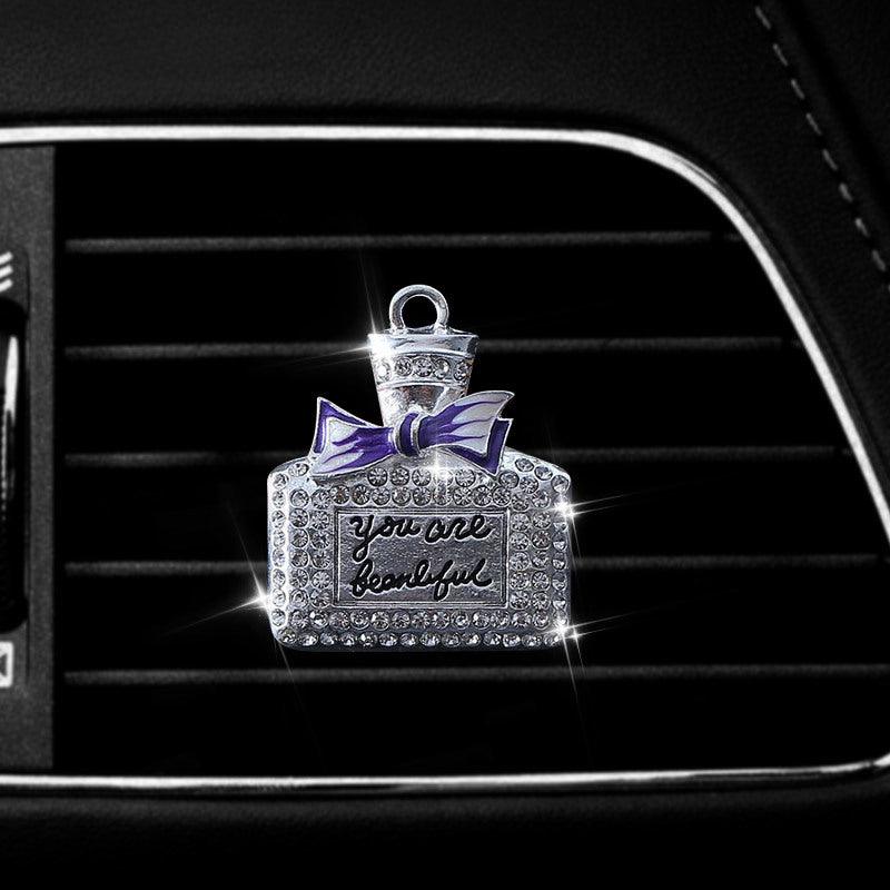 1PC Car Air Vent Clip Ornament, Crystal Car Diffuser, Bling Rhinestone Oil Diffuser Vent Clip, Car Freshener Car Accessories For Women - KinglyDay