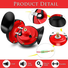 1 Pair 300DB Super Loud Train Horn for Truck Train Boat Car Air Electric Snail Single Horn - KinglyDay