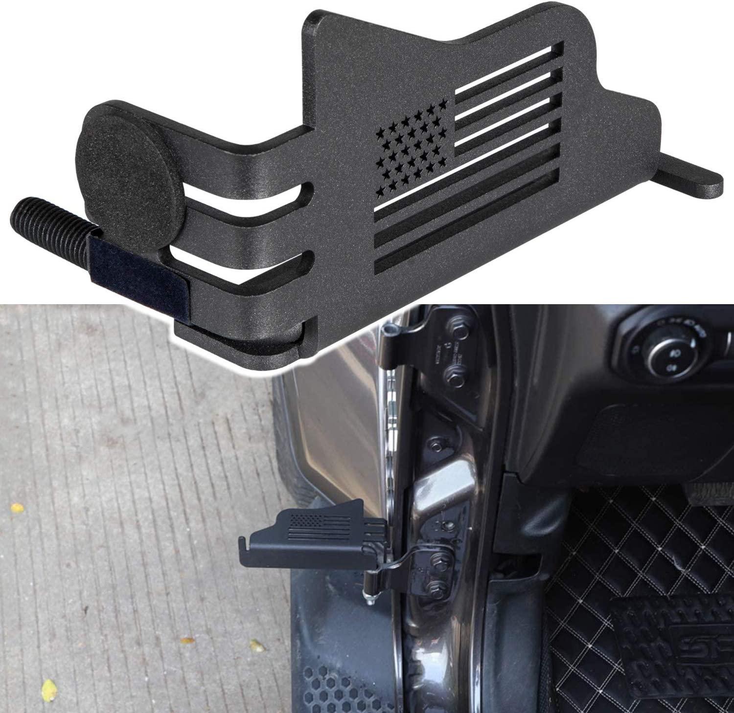 2 Pcs Metal Front Door Foot Pegs Rest Pedals Fit for Jeep Wrangler JK JKU JL JLU 2007-2020 & Jeep Gladiator JT 2021(U.S. Flag Style) - KinglyDay