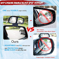 Kinglyday Blind Spot Mirrors, Adjustable Car Auxiliary Wide Angle Side Rearview Mirror for Cars - KinglyDay