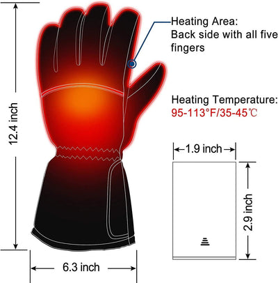 Kinglyday Electric Battery Heated Gloves for Men and Women,Outdoor Indoor Battery Powered Hand Warmer Glove Liners for Climbing Hiking Cycling,Winter Must Have Thermal Heated Gloves - KinglyDay