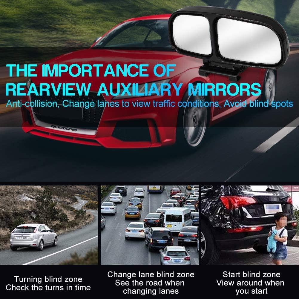 Kinglyday Blind Spot Mirrors, Adjustable Car Auxiliary Wide Angle Side Rearview Mirror for Cars - KinglyDay