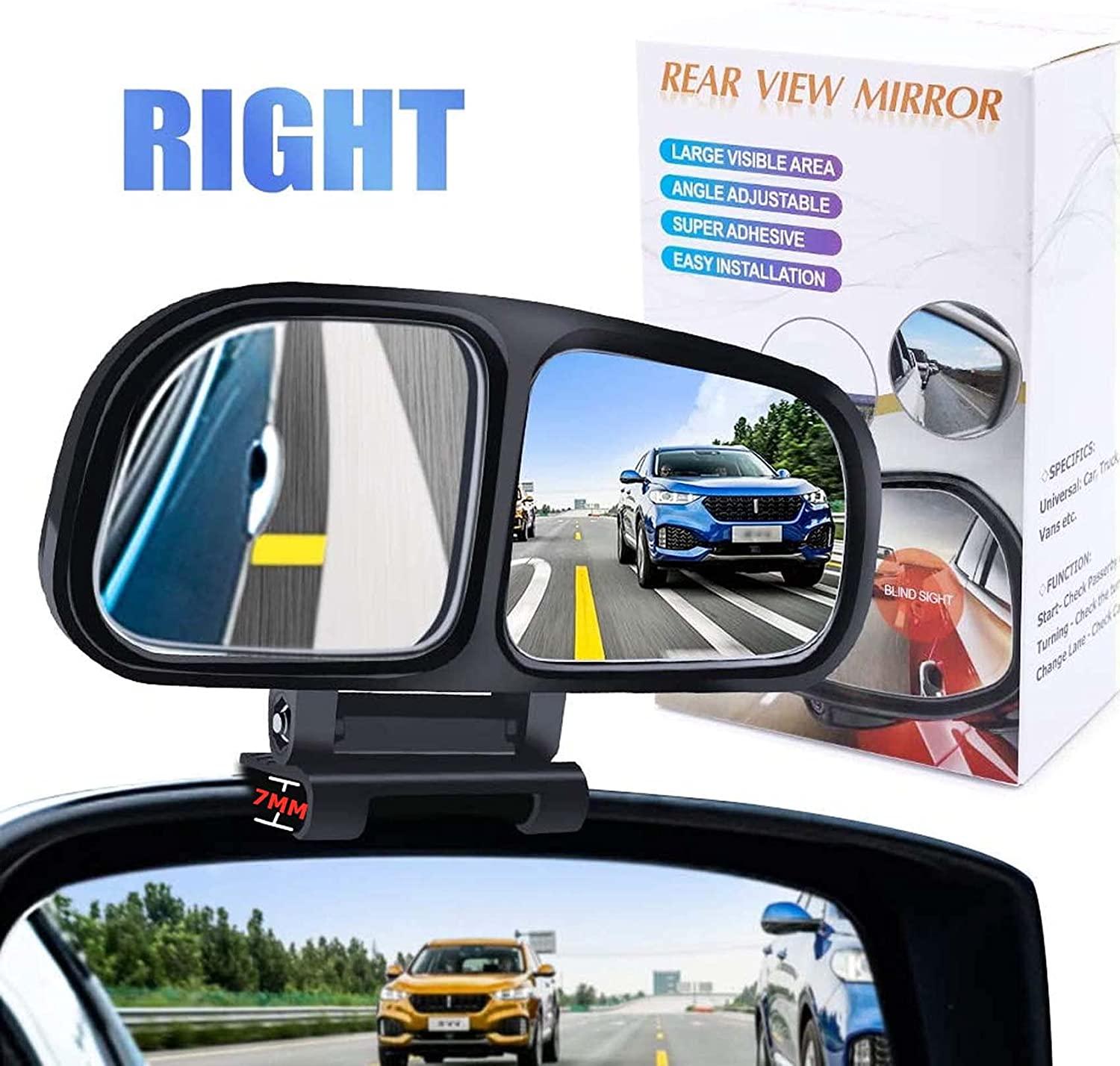 Kinglyday Blind Spot Mirrors, Adjustable Car Auxiliary Wide Angle Side Rearview Mirror for Cars - KinglyDay