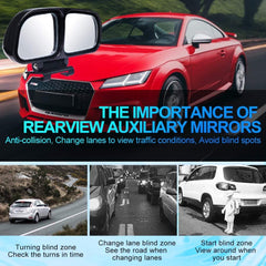 Kinglyday Blind Spot Mirrors, Adjustable Car Auxiliary Wide Angle Side Rearview Mirror for Cars - KinglyDay