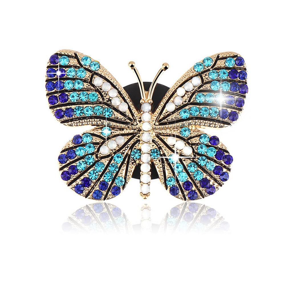 Butterfly Car Clip, Cute Butterfly Car Aromatherapy Air Vent Clip Rhinestone Car Accessories, Car Interior Decoration Pendant For Women - KinglyDay