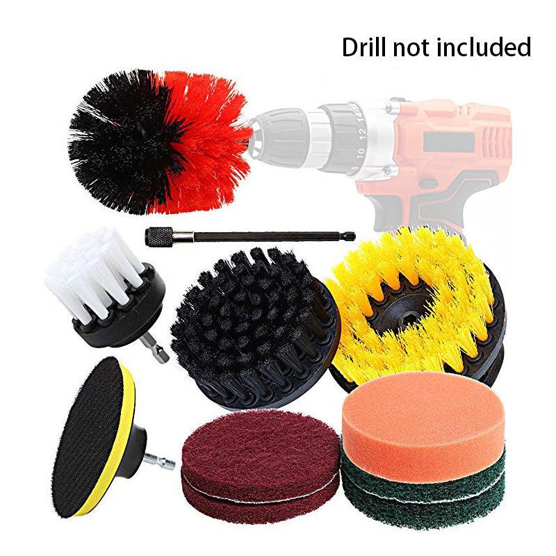 Drill Brush Power Scrubber Cleaning Brush - Extended Long Attachment Set, All-Purpose Drill Scrub Brushes & Car Polishing Pad Kit - KinglyDay