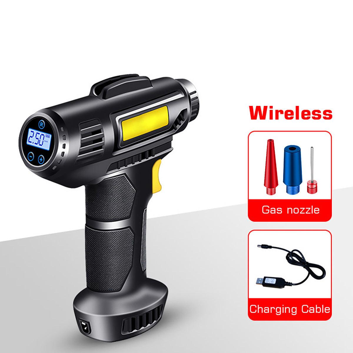 120W Portable Car Air Compressor, Wired/Wireless Handheld Car Inflatable Pump Electric,Automobiles Tire Inflator With LED Light For Car - KinglyDay