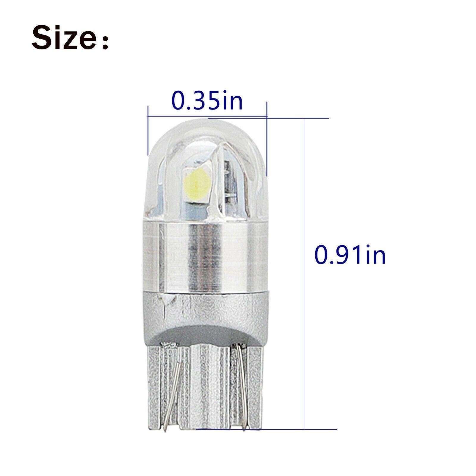 10PCS LED T10 194 168 W5W Canbus 4 Colors Dome License Side Marker Light Bulb 6000K - KinglyDay