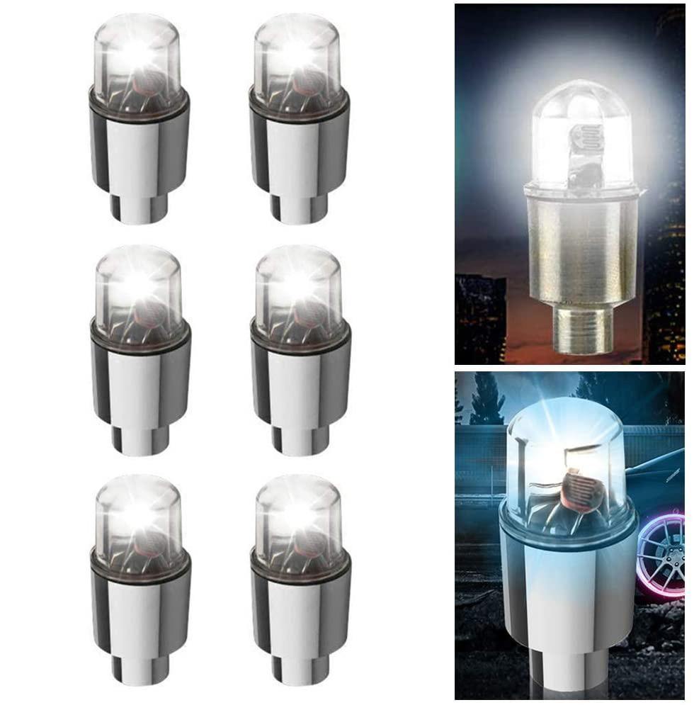 6PCS Car Auto Wheel Tire Tyre Air Valve Stem LED Light Cap Cover Accessories - KinglyDay