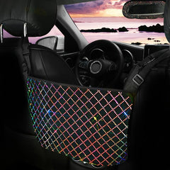 Bling Crystal Car Organizer, Car Seat Back Bag Hanging Car Trash Pouch Bling Women Big Size Rhinestone Shiny Car Accessories - KinglyDay