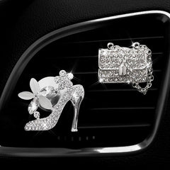 1PC Car Air Vent Clip Ornament, Crystal Car Diffuser, Bling Rhinestone Oil Diffuser Vent Clip, Car Freshener Car Accessories For Women - KinglyDay