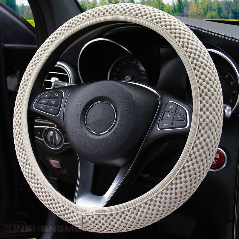 Carbon Fiber Sports Steering Wheel Cover - Universal Fit Steering Wheel Protector - KinglyDay