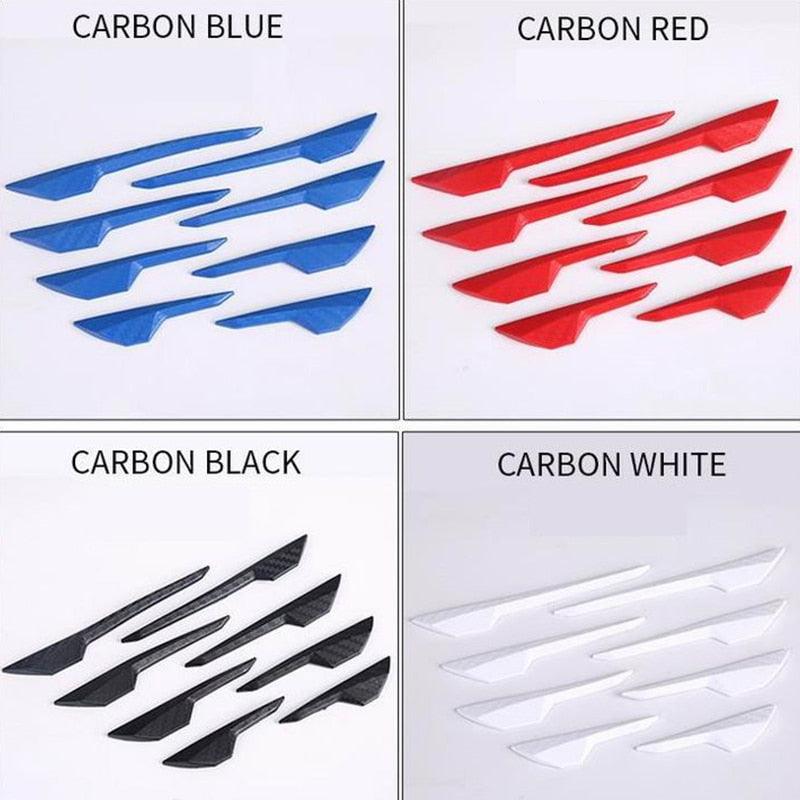 8 Pcs Carbon Fiber Pattern Rubber Car Front Bumper Body Door Edge Guard Protector Anti-Scratch Sticker Strip For Car Accessories - KinglyDay