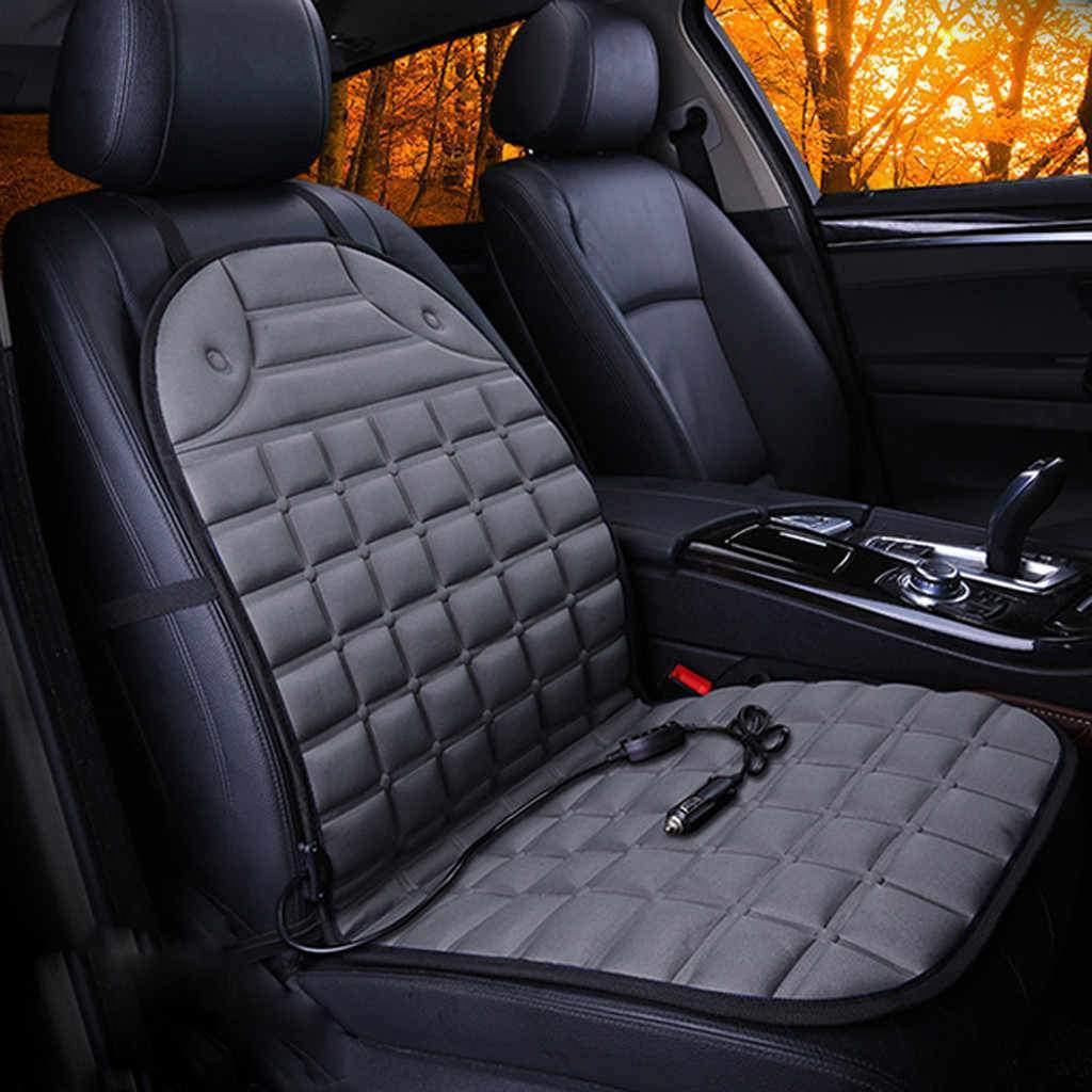 Car & SUV & Truck Seat Cushion, Black Polyester, Universal, Heated, Warm, For Winter - KinglyDay