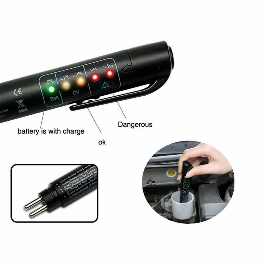 Brake Fluid Liquid Oil Tester Pen 5 LED Indicator Car Testing Tool for DOT3/DOT4/DOT5 - KinglyDay