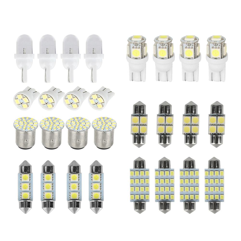 28PCS Auto Car Interior LED Light Dome License Plate Mixed Lamp Set Accessories - KinglyDay