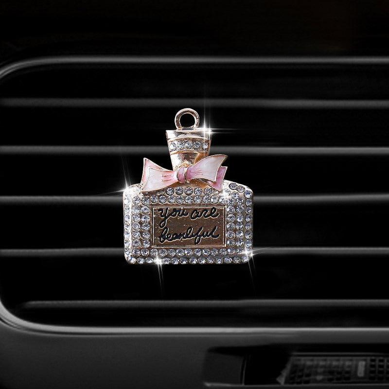 1PC Car Air Vent Clip Ornament, Crystal Car Diffuser, Bling Rhinestone Oil Diffuser Vent Clip, Car Freshener Car Accessories For Women - KinglyDay