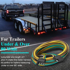 25ft & 4ft Wishbond Trailer Light Kit 4 Wire Plug Connector for Utility Boat Trailer Lights Kits - KinglyDay