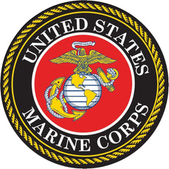 USMC Emblem United States Marine Corps Seal 5" Round Decal Sticker for Cars Trucks Laptops etc. Full Color - KinglyDay