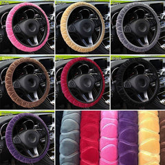 Plush Car Steering Wheel Cover, Universal 15 Inch Anti-Slip Car Steering Wheel Protector Car Decor Accessaries For Men Women, No Inner Ring - KinglyDay