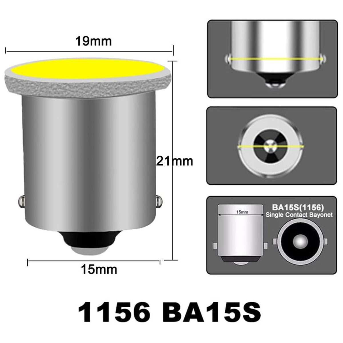 1156 BA15S P21W 1157 BAY15D P21 5W COB Car Led Light Turn Signal Lamp Interior Brake Light Car Reverse Parking Super Bright 12V Motorcycle White Blue - KinglyDay