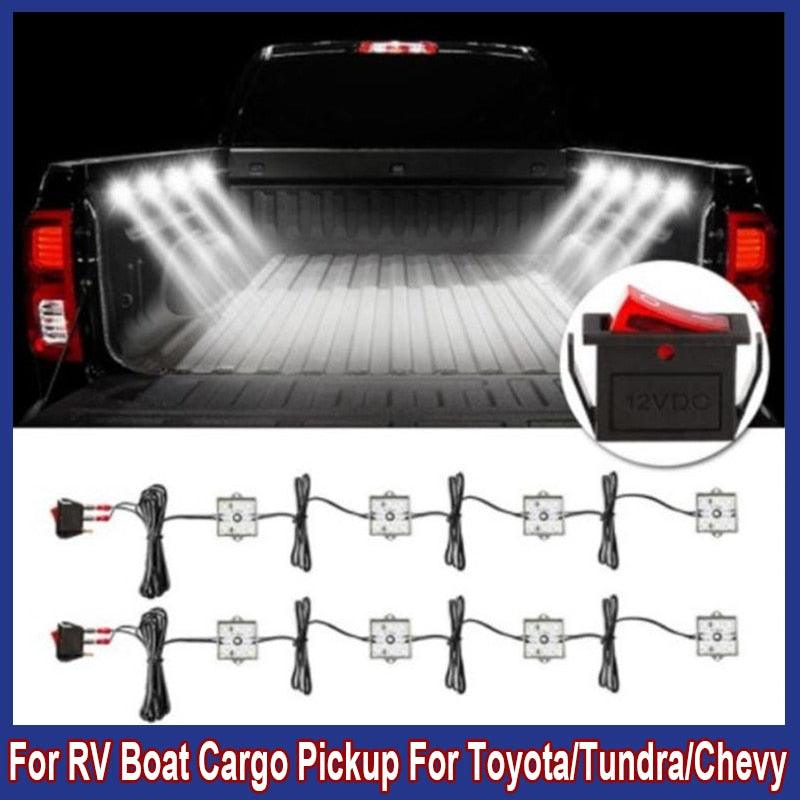 8Pcs Car LED Lights 6000K Truck Bed Lighting 5630 48 SMD LEDs Light Waterproof For RV Boat Cargo Pickup For Toyota/Tundra/Chevy - KinglyDay