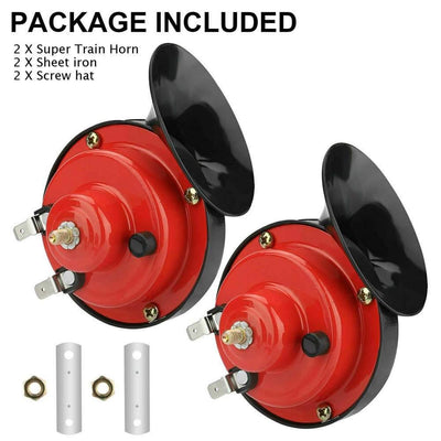 1 Pair 300DB Super Loud Train Horn for Truck Train Boat Car Air Electric Snail Single Horn - KinglyDay