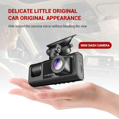 3 Channel Dash Cam Front And Rear Inside, 1080P Dash IR Night Vision, Loop Recording Car DVR Camera With 2 Inch IPS Screen 3 Cameras Car Dashcam - KinglyDay